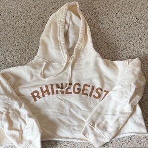 Rhinegeist cropped Cream Hoodie